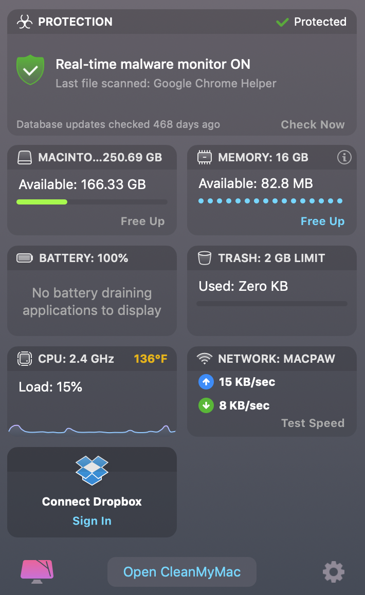 Malware Monitor from CleanMyMac X